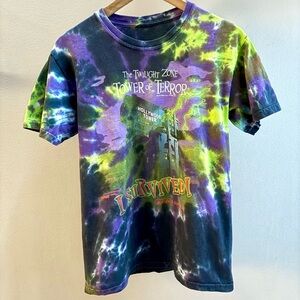 Twilight Zone Tower of Terror “I Survived” tie dye Disney NBC T-shirt Cut Tag S
